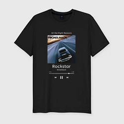 Футболка slim-fit Nickelback Rockstar плеер, цвет: черный