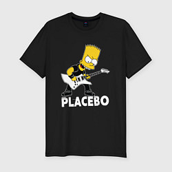 Мужская slim-футболка Placebo Барт Симпсон рокер