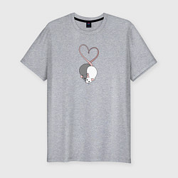 Мужская slim-футболка Влюбленные мышки