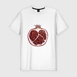 Футболка slim-fit Гранат в разрезе маркерами, цвет: белый