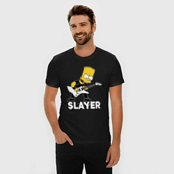Футболка slim-fit Slayer Барт Симпсон рокер, цвет: черный — фото 2