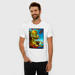 Футболка slim-fit Imitating Salvador Dali - neural network - surreal, цвет: белый — фото 2