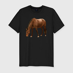Мужская slim-футболка Датская теплокровная лошадь