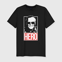 Мужская slim-футболка Стэн Ли герой