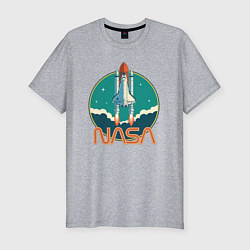 Мужская slim-футболка NASA Ship