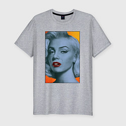 Мужская slim-футболка Тонированный портрет Мэрилин Монро
