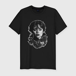 Футболка slim-fit Джена Ортега Уэнсдей Аддамс, цвет: черный