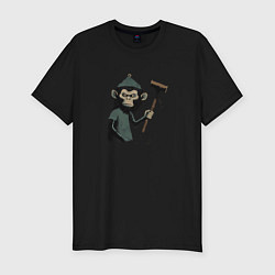 Мужская slim-футболка Monkey with a hammer