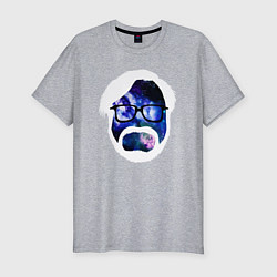 Мужская slim-футболка Космический Миядзаки