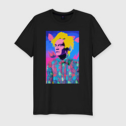 Футболка slim-fit Andy Warhol - self-portrait - pop art, цвет: черный