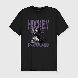 Футболка slim-fit Hockey жизнь на льду, цвет: черный