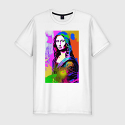 Мужская slim-футболка Mona Lisa - Gioconda - pop art