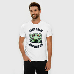 Футболка slim-fit Keep calm and hop on, цвет: белый — фото 2