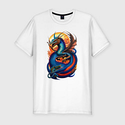 Мужская slim-футболка Japanese dragon - irezumi
