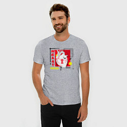 Футболка slim-fit Heart inscription, цвет: меланж — фото 2