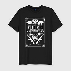 Футболка slim-fit Владимир made in Russia, цвет: черный