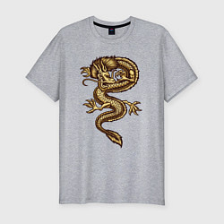 Мужская slim-футболка Japan gold fly dragon