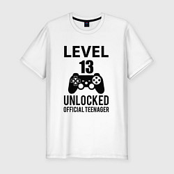 Мужская slim-футболка Level 13 unlocked