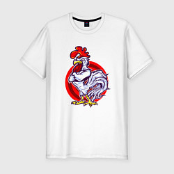 Футболка slim-fit Боевой петух, цвет: белый