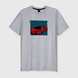 Футболка slim-fit Гоночный авто, цвет: меланж