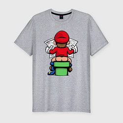 Мужская slim-футболка Марио с газетой