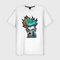 Мужская slim-футболка Стикер панк