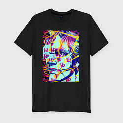 Мужская slim-футболка Andy Warhol - pop art - self-portrait