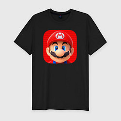 Мужская slim-футболка Марио лого