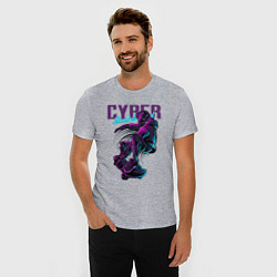 Футболка slim-fit Кибер Скейтборд, цвет: меланж — фото 2