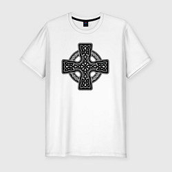 Мужская slim-футболка Кельтский крест
