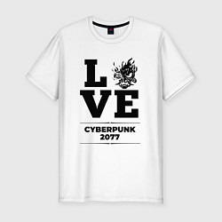 Мужская slim-футболка Cyberpunk 2077 love classic