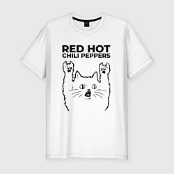Мужская slim-футболка Red Hot Chili Peppers - rock cat