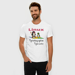 Футболка slim-fit Линукс пингвин система, цвет: белый — фото 2