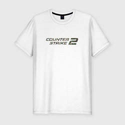 Мужская slim-футболка Counter strike 2 лесной камуфляж