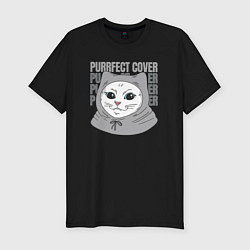 Мужская slim-футболка Purrfect cover