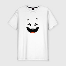 Мужская slim-футболка Смайлик смех