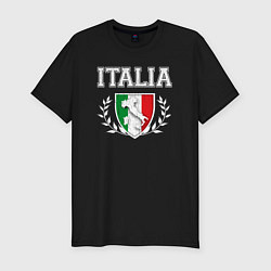 Футболка slim-fit Italy map, цвет: черный