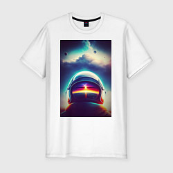 Мужская slim-футболка Астронавт на орбите