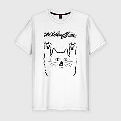 Мужская slim-футболка Rolling Stones - rock cat
