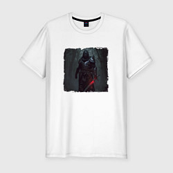 Мужская slim-футболка Мрачный рыцарь нейросеть