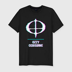 Мужская slim-футболка Ozzy Osbourne glitch rock