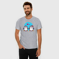 Футболка slim-fit Penguins love, цвет: меланж — фото 2