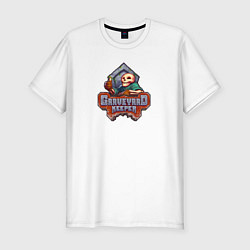 Мужская slim-футболка Graveyard Keeper логотип игры