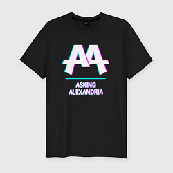 Футболка slim-fit Asking Alexandria glitch rock, цвет: черный