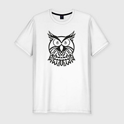 Мужская slim-футболка Логотип круглой совы