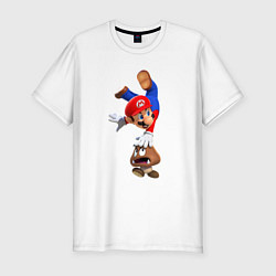 Мужская slim-футболка Марио на грибе