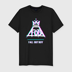Мужская slim-футболка Fall Out Boy glitch rock