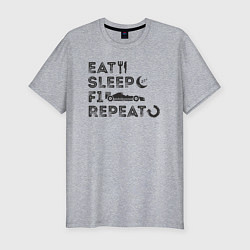 Мужская slim-футболка Eat sleep F1