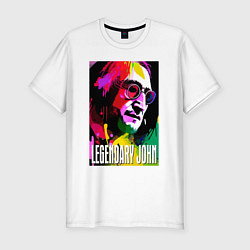 Мужская slim-футболка Legendary John - The Beatles