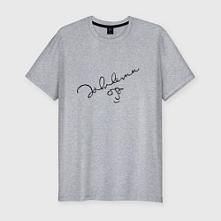 Мужская slim-футболка Джон Леннон - автограф